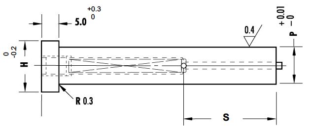 Пуансон круглый с цилиндрической головкой с отлипателем